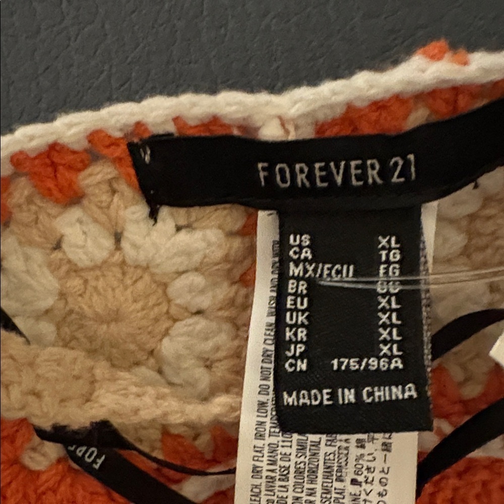 Forever 21 Crochet Cami Top in Orange and Cream - Picture 3 of 5